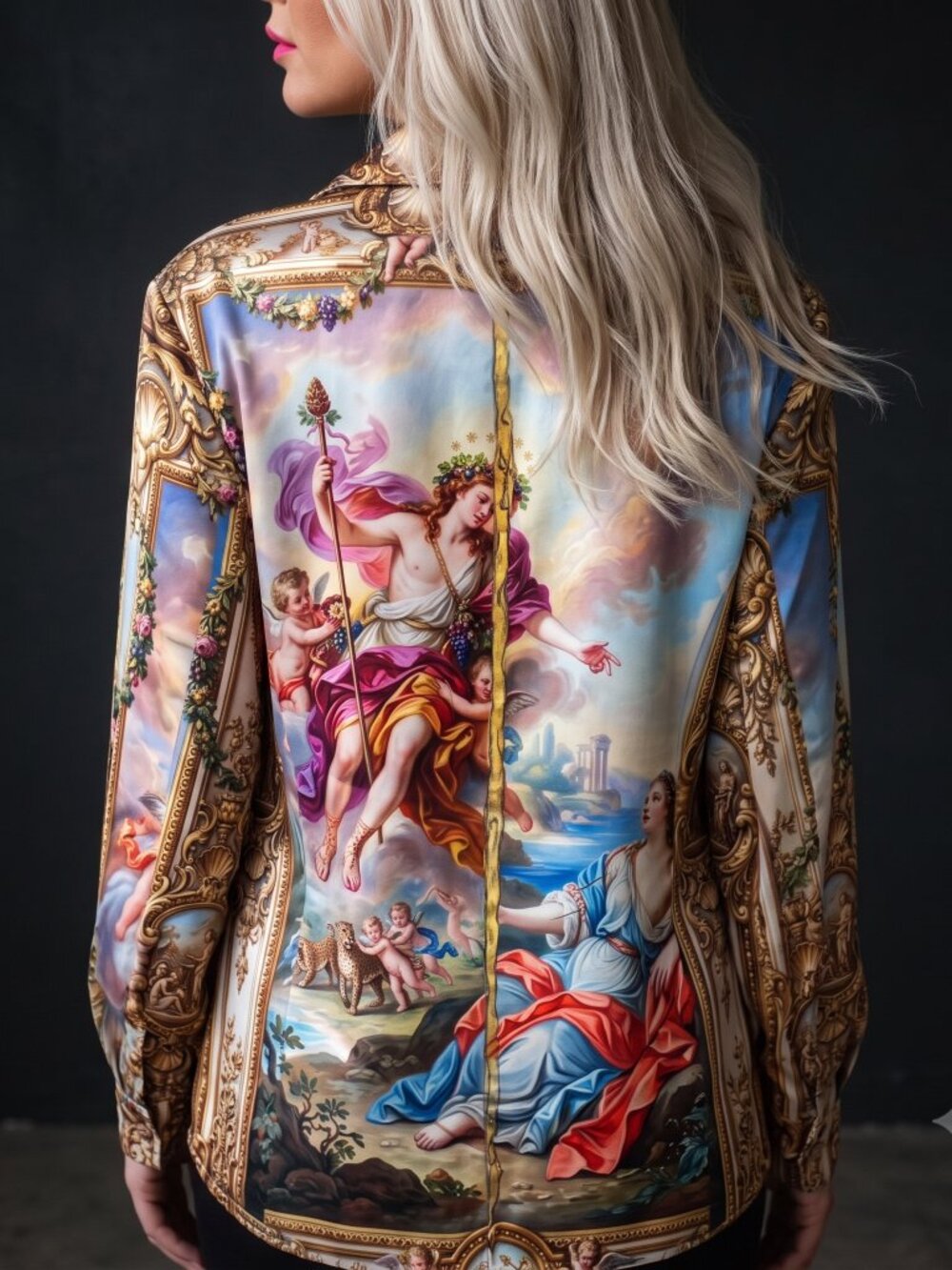 Conceptual Subculture Custom Bespoke Baroque Satin Blazer Size Large Rococo Myth - Picture 6 of 16